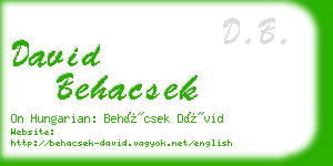 david behacsek business card